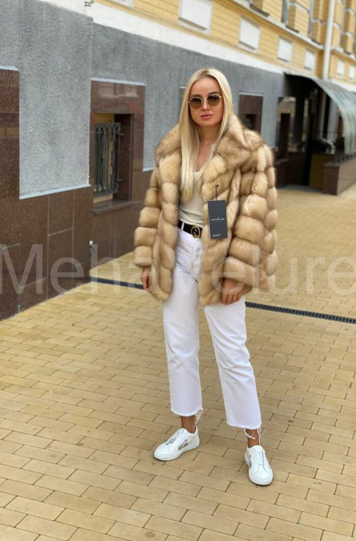 Шуба из Куницы в цвете Голд